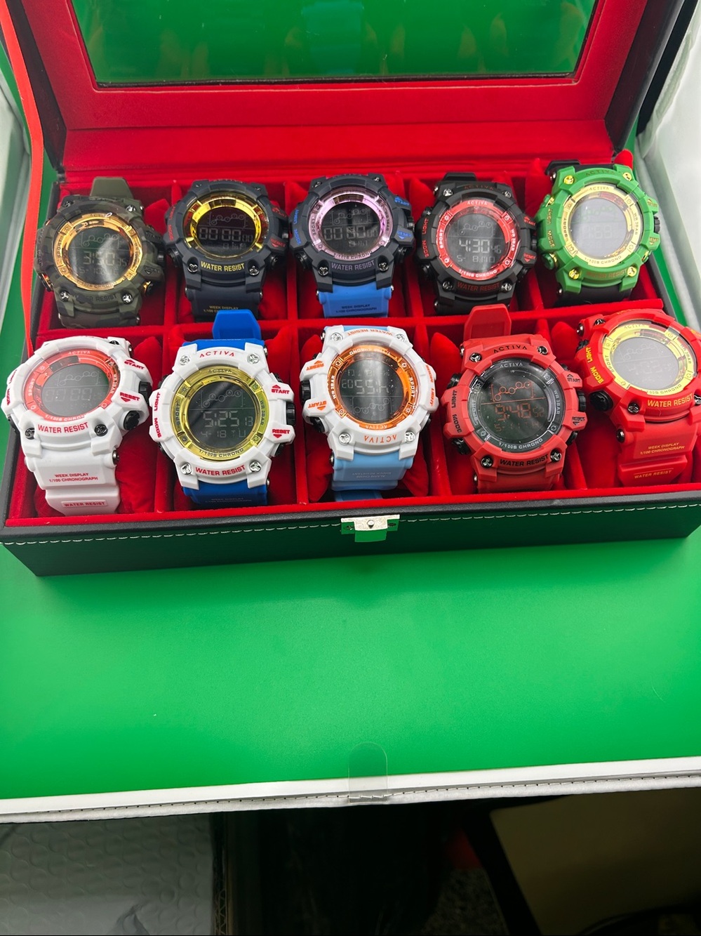 Lot of 10 Activa Men's Assorted Digital Sports Watch
